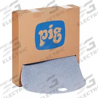 PIG Sorbent Pad: 30 oz Volume Absorbed Per Pad, Not Perforated, Blue, Dispenser Box, 25 PK (MPN BLU255). Key specifications — Brand: PIG; Perforated: Not Perforated.