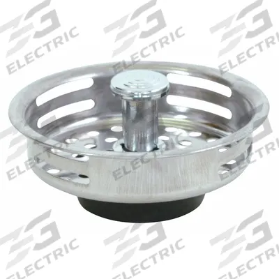 APPROVED VENDOR Strainer: 3 3/8 in Overall Dia, Stainless Steel, Chrome, Silver - Strainers for Sink Drains