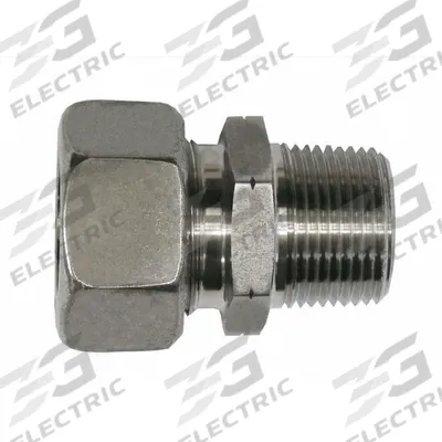 BRENNAN INDUSTRIES Compression Tube Straight: 12 mm OD x 6 mm OD x 3/8 in Pipe size - Metric Flareless Bite Type Stainless Steel Compressin Fittings