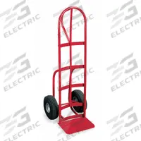 DAYTON General Purpose Hand Truck: 650 lb, Single-Loop Handle, Red, Steel, Pneumatic, 10 in Wheel (MPN 3W486). Key specifications — Brand: DAYTON; Color: Red.