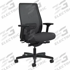 HON Office Chair: Endorse, Ht/Left/Right Slide, Black, Fabric & Mesh Material, 25 in Back Ht (MPN HLWM.Y2.A.H.IM.CU10.SB.N). Key specifications — attr995518: Endorse; attr982877: Black; attr982913: No; attr982865: Black; attr982870: HON; attr982901: Black.