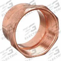 NIBCO Sweat Fitting Adapter: 3/4 in CTS x 3/4 in Pipe, Cup x FNPT, Wrot Copper (MPN 603-3/4)