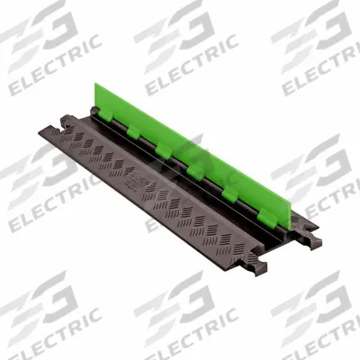 CHECKERS HI-VIZ CABLE PROTECTOR: 1 Channels, Hinged, 3/4 in Max Cable Dia - 1-Channel Split-Top Cable Ramps