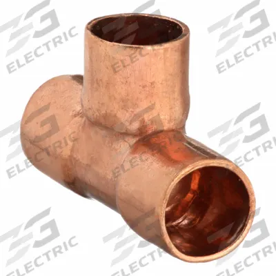 NIBCO Sweat Fitting Tee: 1/4 in CTS x 1/4 in CTS x 1/4 in CTS, Cup x Cup x Cup - Wrot Copper Tube Fittings
