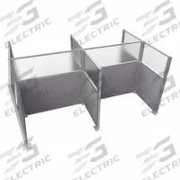 VERSARE Cubicle Kit: 72 in Overall Ht, 48 in_72 in Overall Wd, 8 Panels, Cloud Gray (MPN HPK-4P4-S-VCLG-FR). Key specifications — Panel Color: Cloud Gray; Brand: VERSARE; Panel Material: Fabric; Window Style: Frosted.
