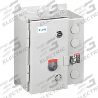 EATON NEMA Magnetic Motor Starter: Non-Reversing, 3 Poles, NEMA Size 1, 27 A, 24V AC Coil (MPN ECN0512TAA-R63/CL30). Key specifications — attr211388: EATON; attr951451: 1NO/1NC; attr951453: 24V AC; attr951489: Three; attr984425: 1NO/1NC; attr984429: Pilot Light; attr997361: None (Not Applicable to Electronic Overloads).