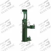 ELKAY Drinking Fountain with Bottle Filler and Pet Fountain: Freestanding, 64 in Ht, 31 in Dp, Green (MPN LK4420BF1UDBEVG). Key specifications — Housing Color: Green; Brand: ELKAY; Vandal Resistant: Vandal Resistant; Housing Material: Stainless Steel; Refrigeration: Non-Refrigerated.