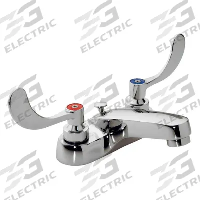SYMMONS Bathroom Faucet: S2502, Metal, 2.2 gpm Flow Rate, Centerset, Straight, Wristblade - Centerset Handle Bathroom Faucets