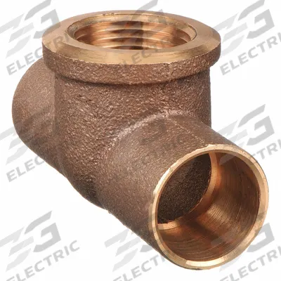 NIBCO Sweat Fitting Tee: 3/4 in CTS x 3/4 in CTS x 3/4 in Pipe, Cup x Cup x FNPT - Cast Copper & Bronze Tube Fittings