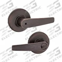 KWIKSET Door Lever Lockset: Privacy Lever Locksets, Bronze, ADA Compliant (MPN 300DL-11P-6AL-RCS). Key specifications — Ligature Resistance: Not Ligature-Resistant; Brand: KWIKSET; Lockset Function ANSI Code: F76; Visual Indicator Message: No Message; Lockset Style: Rose; ADA Compliant: Yes; Finish: Satin Bronze-Plated, Blackened, Satin Relieved, Clear Coated : Zinc.
