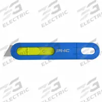 PACIFIC HANDY CUTTER, INC Safety Knife: 5 1/2 in Overall Lg, Plain, 1 in Overall Wd, Plastic, 10 PK (MPN E12206-4). Key specifications — attr307884: Slide Release Button; attr307885: Carbon Steel Standard Tip; attr307882: Blue; attr307878: Plain; attr307881: Plastic; attr324892: PACIFIC HANDY CUTTER, INC.
