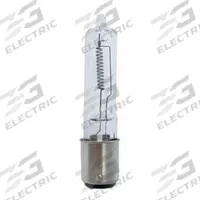 GE LAMPS Halogen Bulb: Halogen, Double Contact Bayonet (BA15d), (T) Tubular, T4, ETC, 120V AC, White (MPN Q150CL/DC-ETC). Key specifications — Light Color: White; Trade Number: ETC; Voltage: 120V AC; Brand: GE LAMPS; Bulb Shape: T4.
