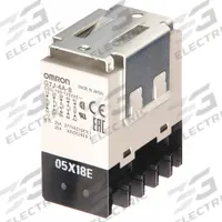 OMRON Enclosed Power Relay: Bracket Mounted, 25 A Current Rating, 100/120V AC, 4PST-NO (MPN G7J-4A-B-W1-AC100/120). Key specifications — Brand: OMRON; Base Type: Square; Mounting Style: W-Bracket; Electrical Connection: Screw Terminal; Manufacturer Part Number: G7J-4A-B-W1-AC100/120; Operating Current: 25 A at 220V AC (Resistive Load NO); Series: G7J Series; Relay Bracket Type: W-Bracket (Sold with Relay).