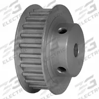 DAYTON Timing Pulley: Curvilinear, Fixed, For 9 mm Belt Wd, 25 Teeth, 5 mm Pitch, Aluminum (MPN 25-5M09-6FA3). Key specifications — Brand: DAYTON; Finish: Clear Anodized; For Belt Series: Powerhouse®.