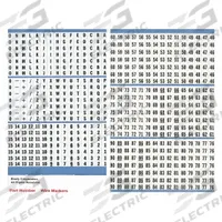 BRADY Wire Marker Book: //0 to 90/A to Z/– (Minus)/+ (Plus), Black on White, 450 Labels, Vinyl Cloth (MPN PWM-PK-8). Key specifications — Legend: /; Label Material: Vinyl Cloth; Brand: BRADY; Color: Black on White.