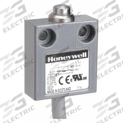 Honeywell Non Plug-In Limit Switch: Plunger Actuator, Metallic, Plunger, 2 Mounting Holes - Top-Mount Plunger Limit Switches