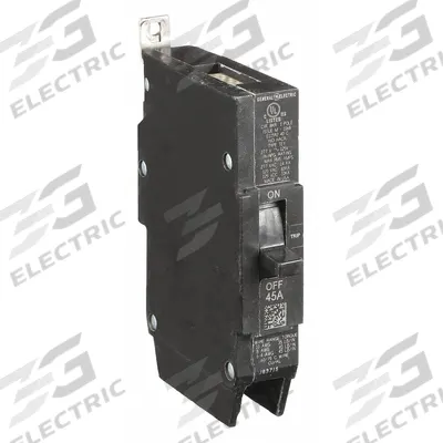 GE Molded Case Circuit Breaker: 45 A Amps, 14kA at 277V AC, Fixed, Lug - TEY-Frame GE Molded Case Circuit Breakers