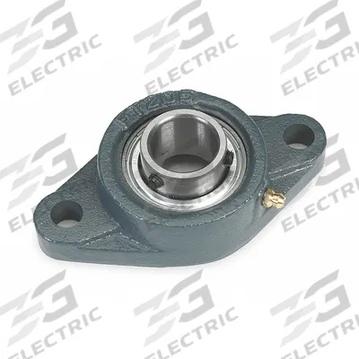 DAYTON 2 Bolt Flange Bearing: Radial Ball, 1 3/16 in Bore, Cast Iron, Set Screws - General Purpose Flange-Mount Ball Bearings