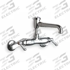 CHICAGO FAUCETS Straight Service Sink Faucet: Wall, Widespread, Cast Brass, Polished Chrome, Arc (MPN 886-CP). Key specifications — Color/Finish: Polished Chrome.