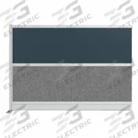LUXOR Adaptable, stylish dividers designed to create flexible, private, and productive workspaces (MPN MW-7048-XWCGWG). Key specifications — Frame Finish: Eggshell; Frame Material: Aluminum; Mounting Location: Freestanding; Panel Color: Gray; Panel Surface Material: Acrylic; Panel Secondary Color: Blue.