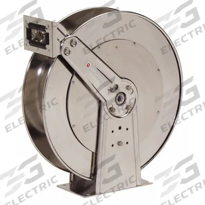 REELCRAFT Spring Return Hose Reel: 50 ft (1/2 in I.D.), 3,000 psi Max Op Pressure - Corrosion-Resistant Stainless Steel Oil Spring-Return Hose Reels