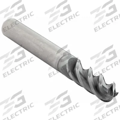 CLEVELAND Ball End Mill: Carbide, AP/MAX Coated, 4 Flute, 3/8" Mill Dia, 7/8" LOC - Fast-Cutting Carbide Ball End Mills for Stainless Steel & Super Alloys