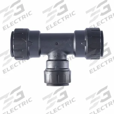 SHARKBITE Push-Fit Tee Fitting: 7/8 in OD x 3/4 in Pipe x 3/4 in OD x 1/2 in OD Size - Twist-Release Polymer Push-to-Connect Tube Fittings