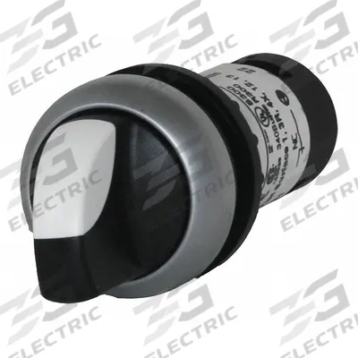 EATON Selector Switch: 22 mm Panel Mounting Size, 2 Positions, Short Lever, 2NO - Selector Switches