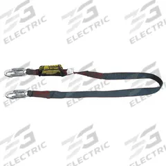 MILLER BY PIP Shock-Absorbing Lanyard: Shock Pack, Arc-Flash Rated, Steel Snap Hook, Steel Snap Hook (MPN 913K-Z7/6FTBK). Key specifications — Brand: MILLER BY PIP; Color: Black; Visual Load Indicator: Yes; Shock-Absorbing Lanyard Material: Kevlar.
