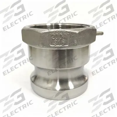 APPROVED VENDOR Cam and Groove Adapter: 2 in Coupling Size, 2 in -11-1/2 Thread Size, 2 1/2 in Overall Lg - Type A Stainless Steel Cam & Groove Fittings