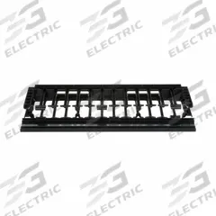 PANDUIT Horizontal Single-Sided Manager: Horizontal, 1 U, Single Side Sides, 6 1/4 in Overall Dp (MPN NMF1). Key specifications — Color: Black; Includes: Covers; Orientation: Horizontal; Brand: PANDUIT; Material: Plastic; Number of Sides: Single Side; Product Type: Single-Sided Manager.