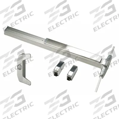 VON DUPRIN Surface Vertical Rod: 3 ft Max Door Wd - Surface Vertical Rod Push Bars