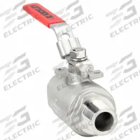 KECKLEY Manual Two-Way Ball Valve: 1 in, Stainless Steel, Straight, MNPT x FNPT, Full Port Ball Port (MPN BVS2MFFSSRGSL-100). Key specifications — Brand: KECKLEY; Handle: Locking Lever.