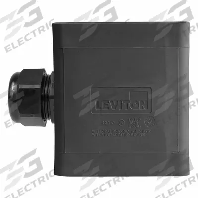LEVITON Portable Outlet Box: Portable Outlet Box, 1 Gangs, 3R, Black - Portable Power Outlet Boxes
