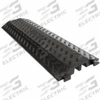Cable Protector: 2 Channels, 1 3/8 in Max Cable Dia, 12 in Wd, 1 7/8 in Ht, 39 5/8 in Lg (MPN DH-CR-5). Key specifications — Brand: GUARDIAN FLOOR PROTECTION; Color: Black; Connection Style: T-Shaped; Material: Rubber; Load Capacity: 4,000 lb/Axle.