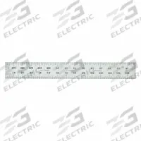 STARRETT Steel Rule, Spring Tempered: C635E-150, 150 mm, 0.05 in Thick, 0.5 mm, Chrome, Black, Rigid. Key specifications — attr939978: 0.5 mm; attr934745: STARRETT; attr944509: Chrome; attr939993: Decimal; attr986193: Etched.