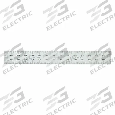 STARRETT Steel Rule, Spring Tempered: C635E-150, 150 mm, 0.05 in Thick, 0.5 mm, Chrome - Steel Rulers