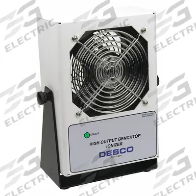 DESCO Benchtop Ionizer: 3 1/8 in Overall Dp, 9 1/2 in Overall Ht, 6 in Overall Wd - Benchtop Air Ionizers