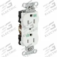 HUBBELL Receptacle: Duplex, 5-15, White, 125V AC, 15 A, 2 Pole / 3 Wire (MPN BR15WHIWR)