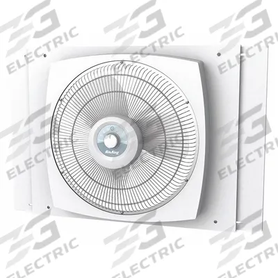 AIR KING Window Fan: 16 in Blade Dia, 22 in H, 34 1/2 in W, 3 Speeds - Office Window Fans