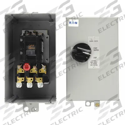 EATON Manual Motor Starter: Non-Reversing, 3 Poles, 26 A, NEMA Size M-0 - Enclosed Non-Reversing Starters with Thermal Overloads