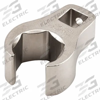 TEKTON Crowfoot Wrench: Steel, Satin Nickel, 3/8 in Drive Size, 19 mm Head Size - Metric Flare Nut Crowfoot Wrenches