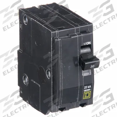 SQUARE D Miniature Circuit Breaker: 30 A, 120/240V AC, Single Phase, 22kA at 120/240V AC - QO Series, Plug-In Square D Miniature Circuit Breakers
