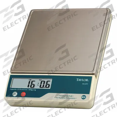 TAYLOR Food Scale: 7 1/8 in Weighing Surface Dp, 7 1/8 in Weighing Surface Wd - Food Scales