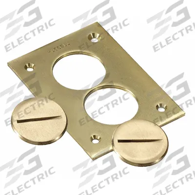HUBBELL WIRING DEVICE-KELLEMS Crown Plug: Round, Brass, Hubbell - Insert Plugs & Accessories for Floor Boxes