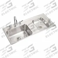 ELKAY Classroom Sink: Dual Manual Handle, Lever, 37 1/4 in Overall Lg, 17 in Overall Wd, 18 ga (MPN DRKAD371755RC). Key specifications — Brand: ELKAY; Sink Material: Stainless Steel.
