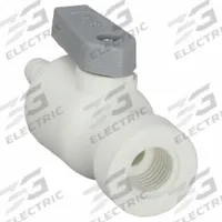 PARKER Manual Two-Way Ball Valve: 1/4 in, Polypropylene, Straight, Barb x FNPT, One-Piece, Lever (MPN PBPP4VFC4). Key specifications — Brand: PARKER; Handle: Lever.