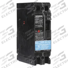 SIEMENS Molded Case Circuit Breaker: 20 A Amps, 18kA at 480V AC, Fixed, Load Side Lug, Any, ED4 (MPN ED42B020). Key specifications — Phase Connection: Any; Instantaneous Trip: Fixed; Terminal Connection: Load Side Lug; Series: ED4; Max. AIR Rating: 18kA at 480V AC.
