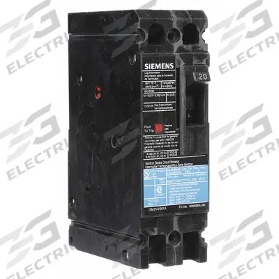 Siemens Molded Case Circuit Breaker: 20 A Amps, 18kA at 480V AC, Fixed, Load Side Lug - ED-Frame Siemens Molded Case Circuit Breakers