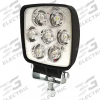 ECCO Vehicle Work Light: Square, Flood, LED, Bolt, Blunt Cut Wires, Universal, Surface Mount, Black (MPN EW2112). Key specifications — Housing Color: Black; Brand: ECCO; Mount Type: Bolt; Electrical Connection: Blunt Cut Wires; Installation Type: Permanent.